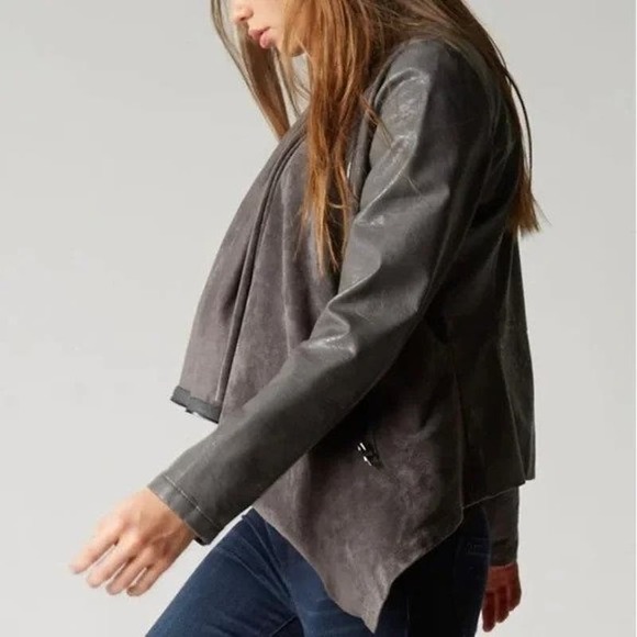 Blank NYC Whatever It Takes Drape Front Jacket Long Sleeve Gray Size S - Picture 2 of 10